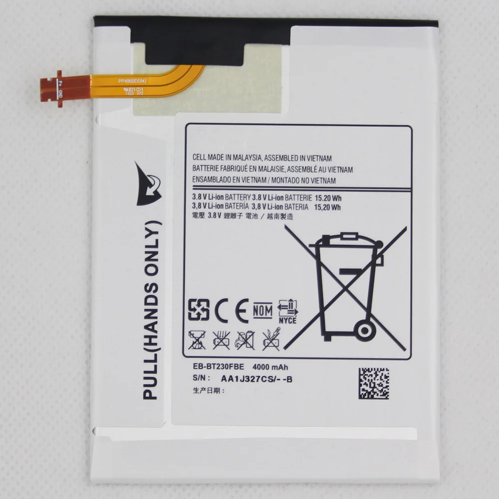 Сменный аккумулятор EB-BT230FBE для планшета Samsung Galaxy Tab 4 7 0 Nook SM-T230 T231 T235 EB BT230ABE 4000 мАч |