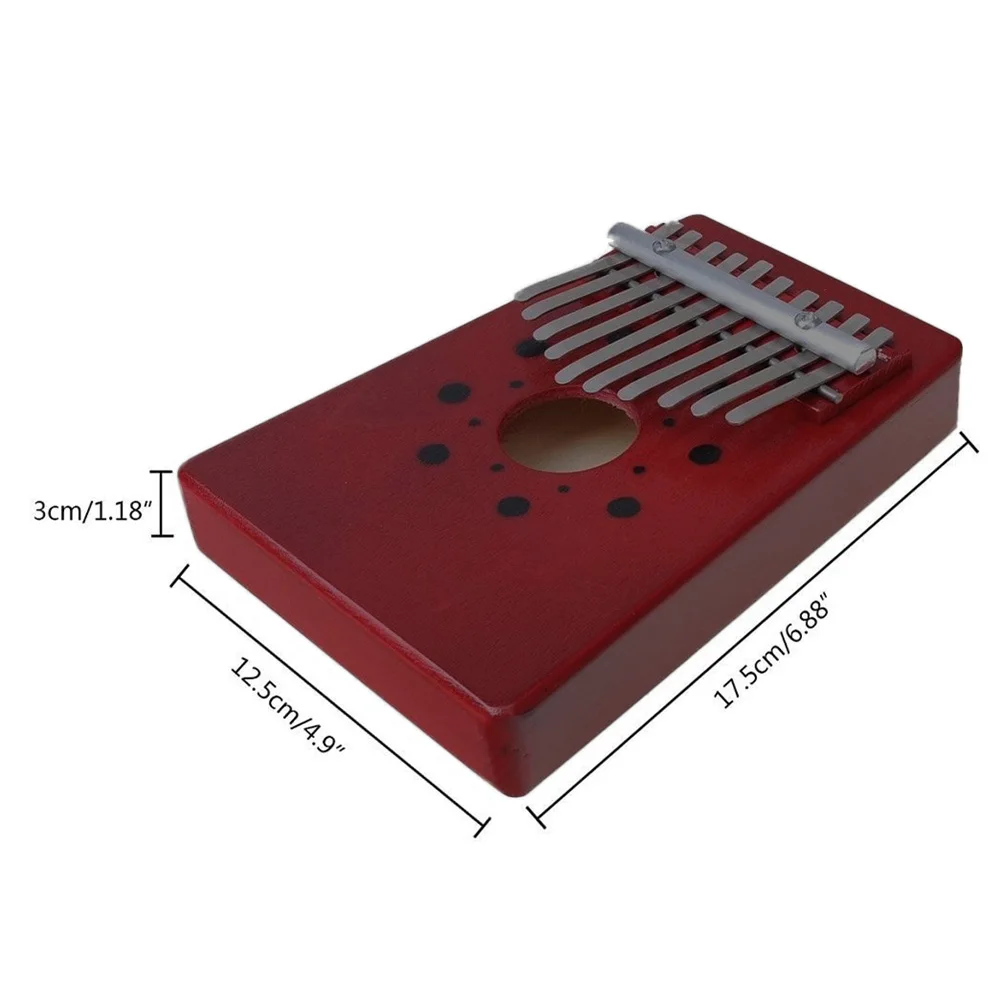 10 Ключ калимба одна доска из красного дерева большой палец пианино Mbira с тон стикер Игрушка музыкальный инструмент для детей