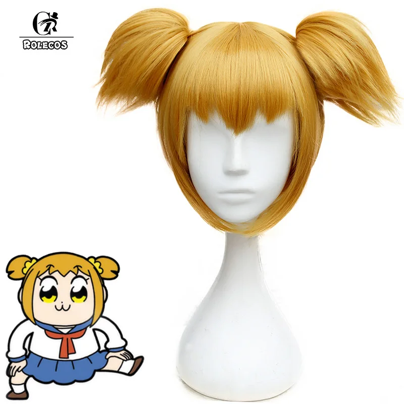 POP ROLECOS Poputepipikku Аниме Косплей головные уборы поп-команда Epic Popuko косплей синтетические волосы Pipimi головные уборы - Цвет: POP