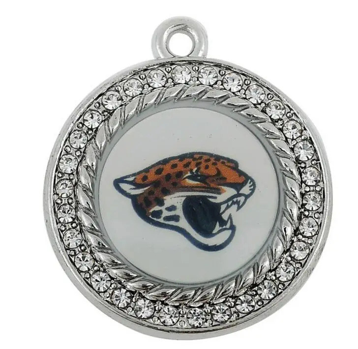 New arrival zinc alloy Jacksonville Jaguars football logo charm white