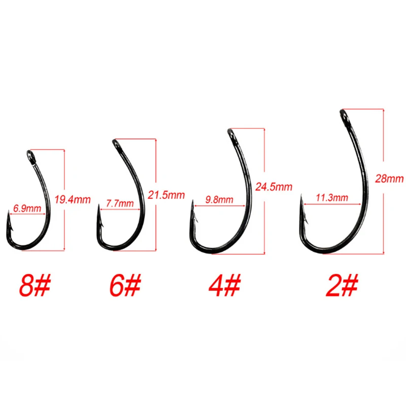 50pcs High Carbon Steel Barbed Jig Hook Carp Fishing Jig Head For Fly Fishing Accessories Fishing Hooks Size 2,4,6,8
