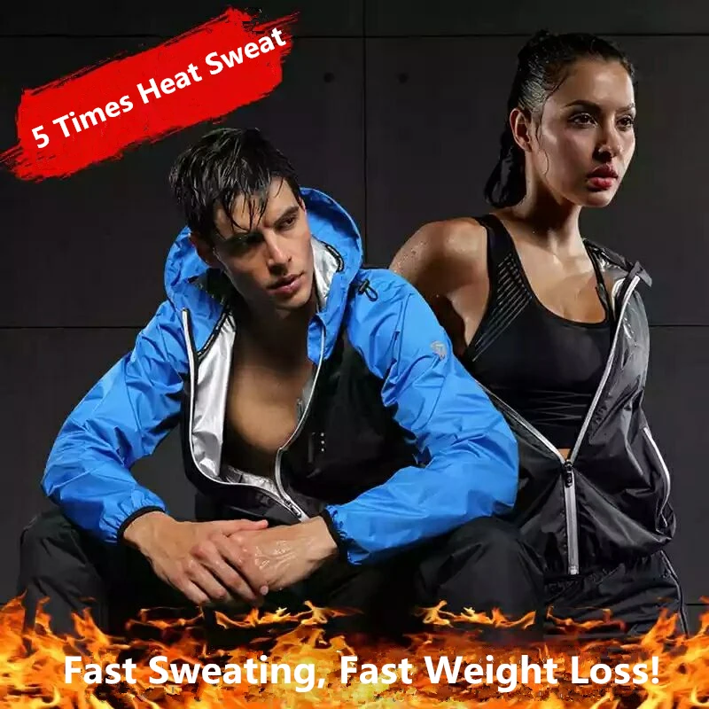 

New Hot Sweat Sports Suits Men Women Gym Clothes Running Set Lose Weight Fitness Workout Training Jogging Suits Sportswear