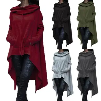 

Fashion Casual Long Hoodie Fleece Loose Tunic Top Womens Pullover Hooded Sweatshirt Oversized