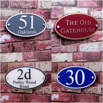 

Customized House number Apartment number Transparent Acrylic House Signs with Vinyl Stickers Door Plates Plaques Sign Plates