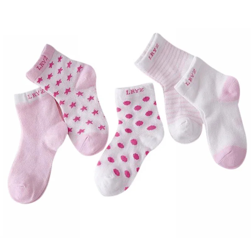 5 Pairs / Lot Cotton Dot Baby socks with 0 24 months baby 100 cotton Mesh Newborns Candy Male