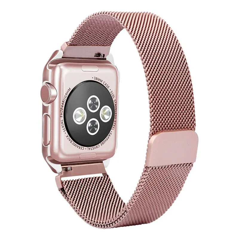 EIMO Milanese Loop ремешок+ чехол для Apple Watch ремешок 42 мм 44 мм iwatch ремешок 38 мм 40 мм браслет на запястье аксессуары для наручных часов