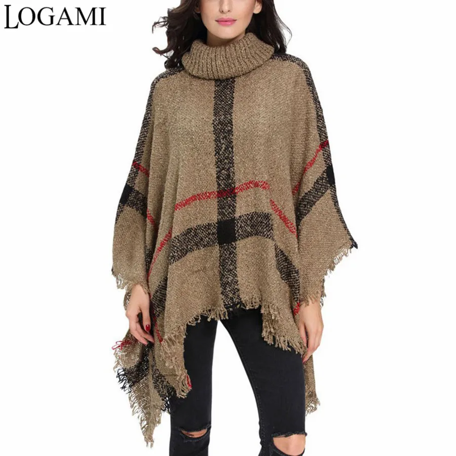 Poncho Style Coat Autumn Winter Poncho Knitting Women Long Ponchos And
