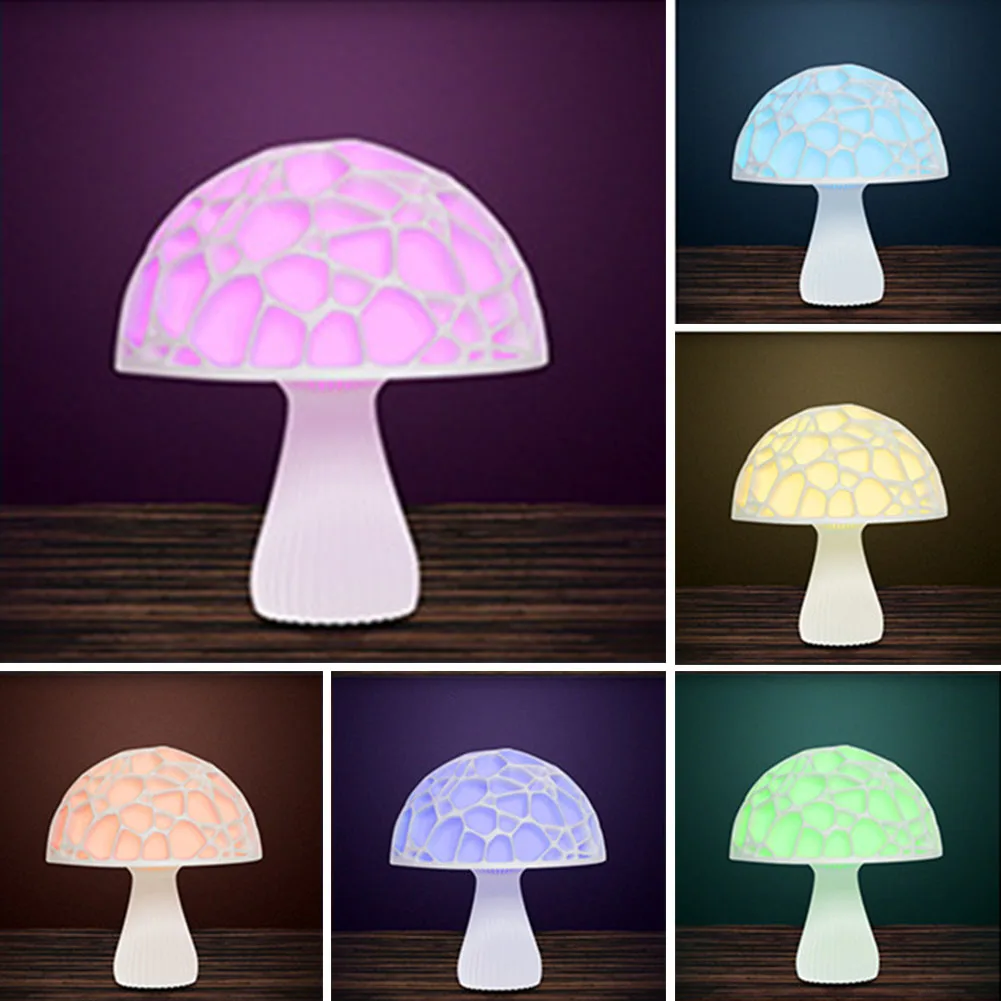 

3D Printing Cute Mushroom Table USB Rechargeable Remote Control Home Decor Indoor Night Light Gift Bedroom Nursery Lamp Children
