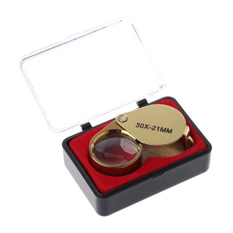 

Portable 30X21mm Gold Eye Magnifying Glass Loupe Jewelers Magnifying Glass Magnifying Glass