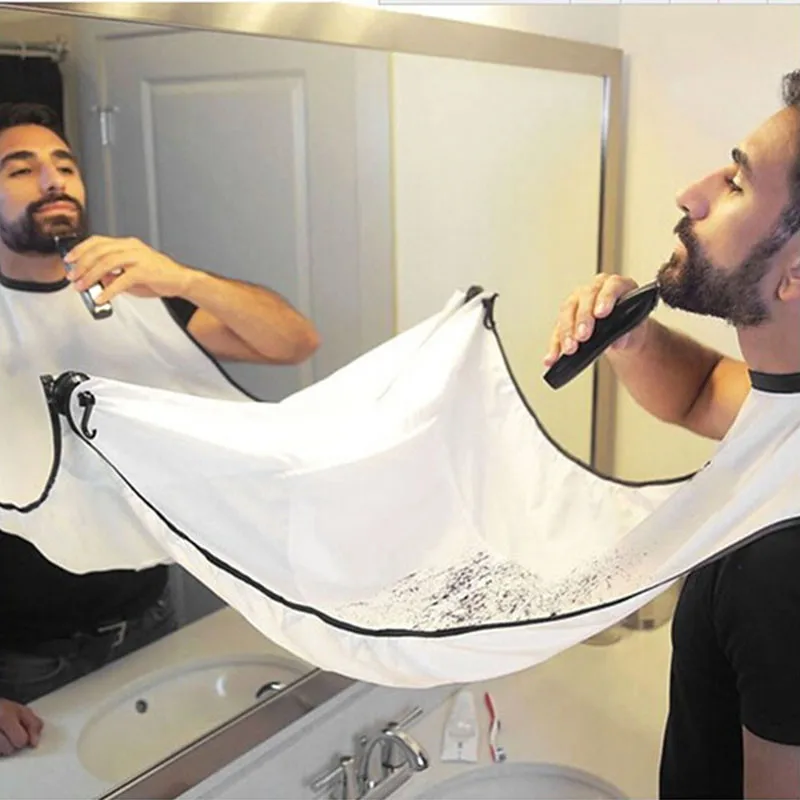 

2 Suction cup+Pongee Beard Care Shave Apron Bib Trimmer Facial Hair Cape Sink 6colors with Storage Holders Racks