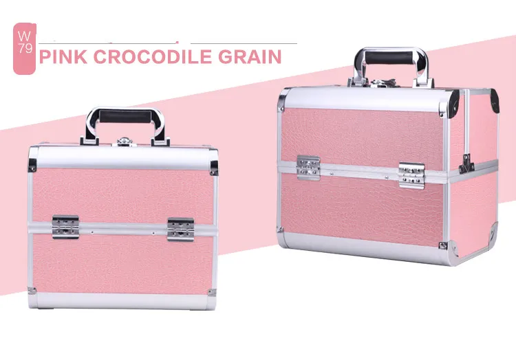 Professional Cosmetic Box Luxury Design Mini Leather Beauty Large Vanity Beauty Make Up Nail Tech Cosmetic Box Case For Salon Mobile