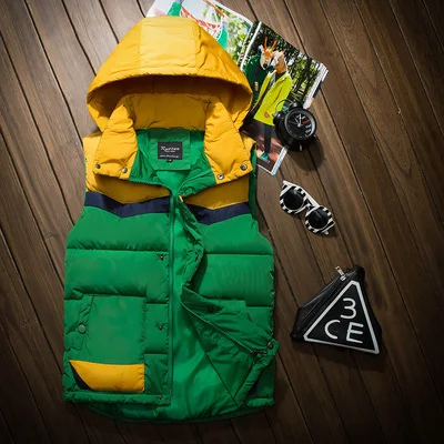 ZOZOWANG Casual Spring Autumn Vest Men Winter Sleeveless Jackets Male New Couple Waistcoat Men Vests Warm Outwear 9 color - Цвет: Зеленый