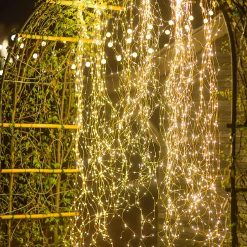 SPLEVISI 2M 200LED Waterproof Tree Vine Branch Copper Wire Fairy String Lights Holiday Party Wedding Lights