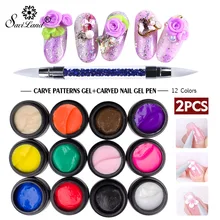 Saviland 3D Резные узоры гель моделирование скульптуры живопись цветной гель замочить от 12 цветов Скульптура Дизайн ногтей украшения