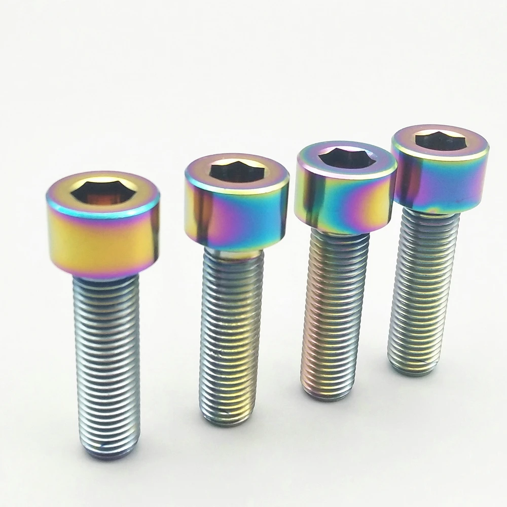

M10 x25/30/40mm Pitch1.25mm Pitch1.5 Titanium Bolt for Motorcycle ModifiedTi Bolts DIY Column Head Multiple Color Fastener 4pcs