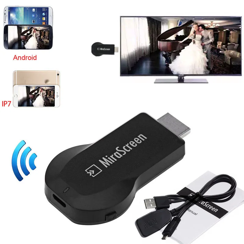 Wireless WiFi Dongle Phone to TV HDMI Video Adapter For