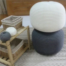 Creative Bean Bean Chair Cushion New Style Hand Knitted Woolen Round POUF Floor Ottoman Diameter 40cm Sofa Decor Pouf Knotted Creative Bean Bean Chair Cushion New Style Hand Knitted Woolen Round POUF Floor Ottoman Diameter 40cm Sofa Decor Pouf Knotted