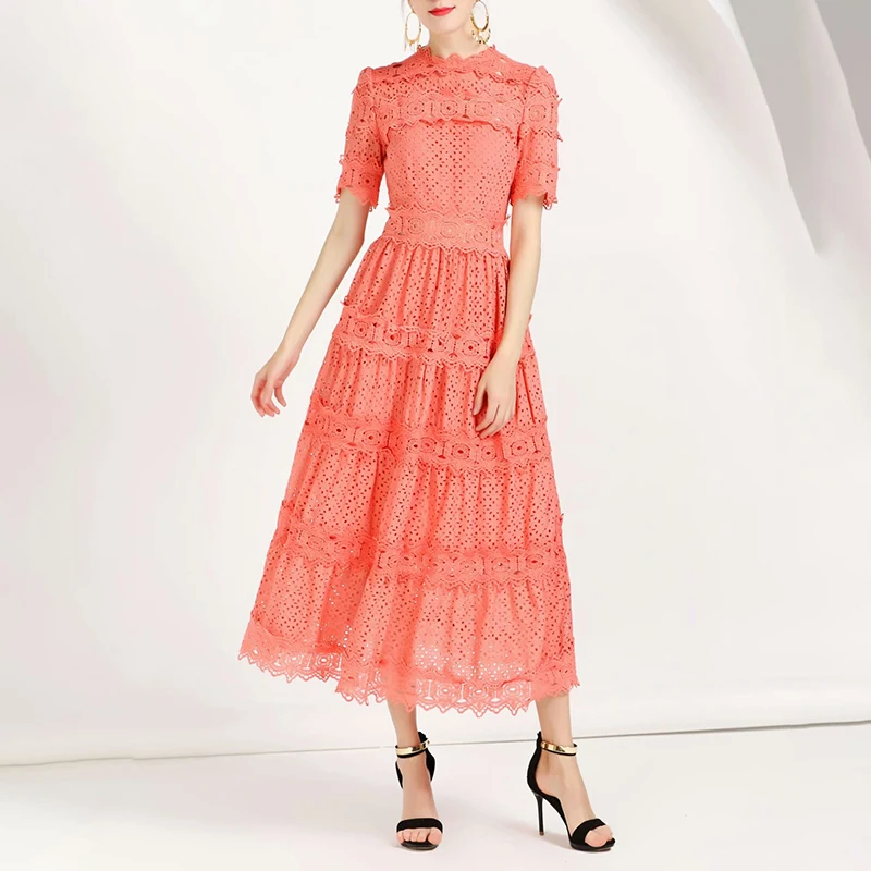 TWOTWINSTYLE Elegant Lace Patchwork Dress For