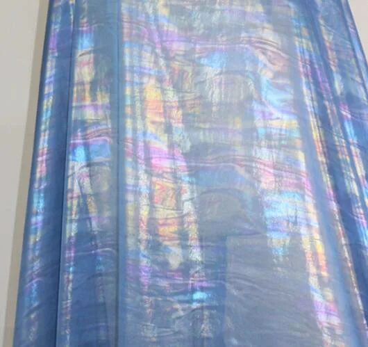 Бронзовая шифоновая ткань тонкая мягкая цветная струящаяся бронзовая дышащая ткань платье своими руками 100 см* 150 см - Цвет: denim blue