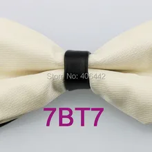 YIBEI Coachella Галстуки, однотонная расцветка, Цвет бежевого цвета с узлом-бантиком, два тона с готовым узелком Галстуки Галстук-бабочка, Алмазный Кожаный выбора взрослых бабочки