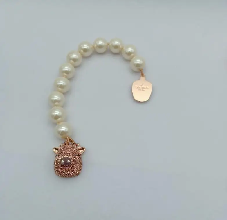 Bracelet 22cm CSXjd высокое качество Медь Милая мини Летающая цепочка со Свинкой стразы роскошные женские модные цепочки и ожерелья ювелирные изделия - Окраска металла: Bracelet 22cm
