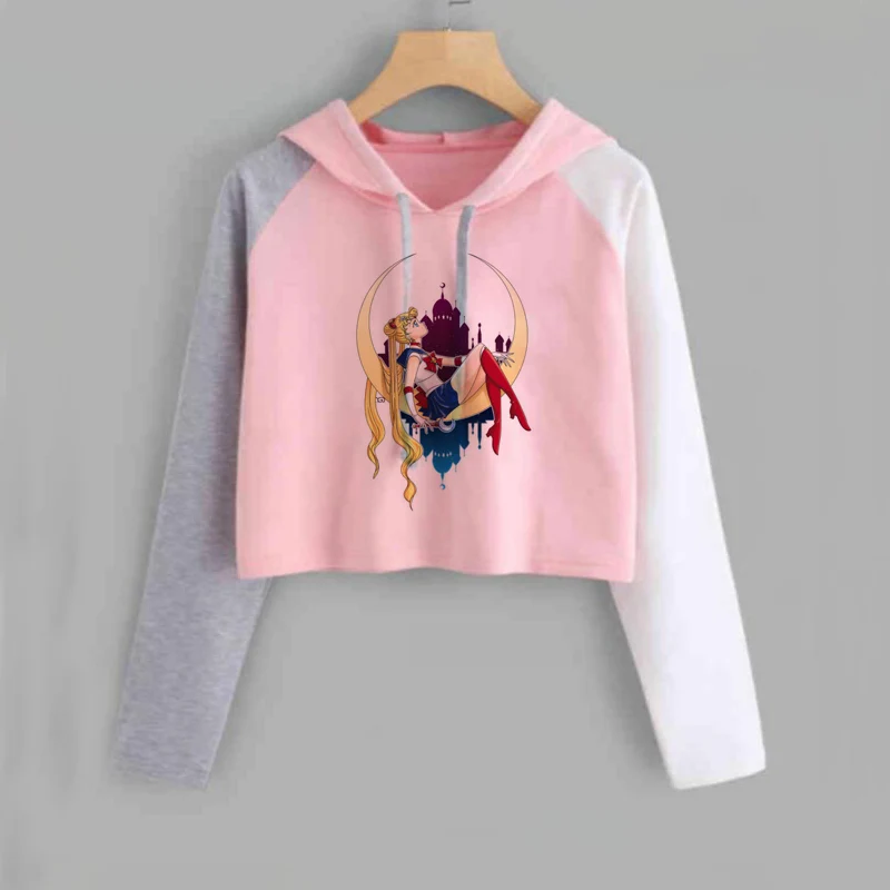 1 Толстовки с капюшоном Сейлор Мун, женская одежда Kawaii, худи с длинным рукавом в стиле Харадзюку, Женская толстовка с капюшоном Сейлор Мун - Цвет: 1