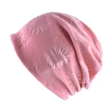 VISNXGI, осенняя теплая зимняя шапка, конский хвост, шапочка, женские шапки, шапочки с ушками, шапки для девушек, с цветочным принтом, шапочки