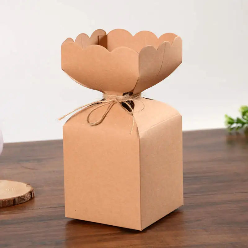 

DoreenBeads Craft Paper Apple Candy Cookie Collapsible Bag Solid Color Birthday Wedding Gift Baking Package About 9*9*10CM 2PCs