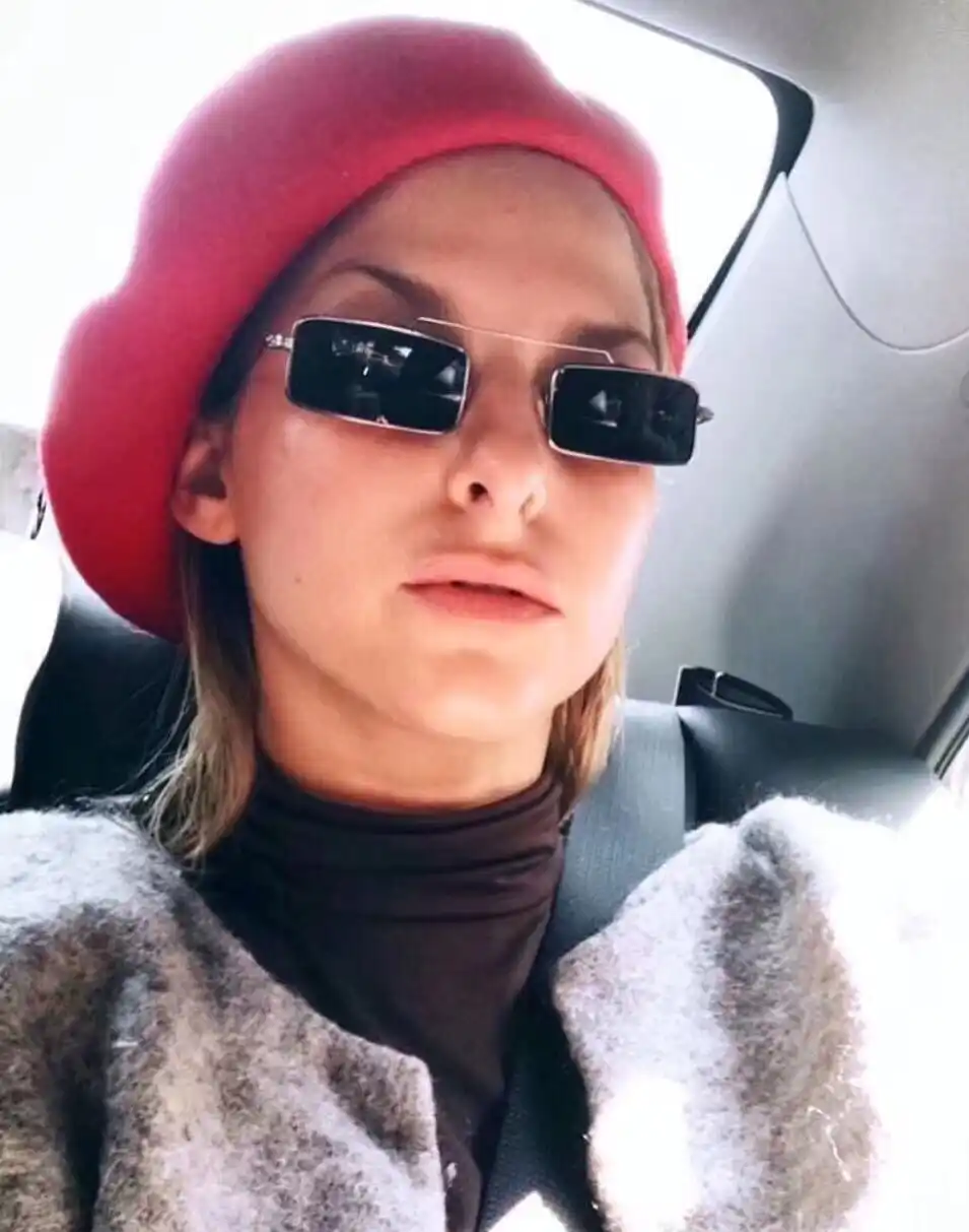 ヴィンテージ Rectangele 小サングラス女性レトロブランド金属フレーム男性サングラス赤 黒 黄色レンズ眼鏡女性のための サングラス Aliexpress