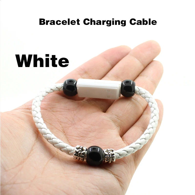 

USB Charging Bracelet Charger Outdoor Portable Leather Micro USB C Type C Lighting Data Charging Cable for Ipone XS X 8 7 6 S