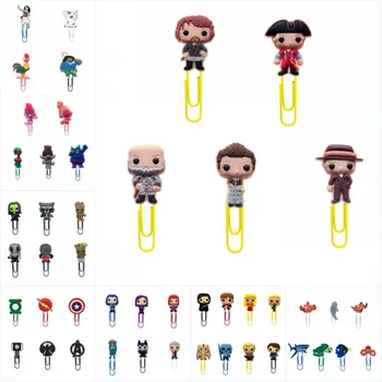 

100pcs Star Wars PVC Bookmarks Avenger Unicorns Paper Clip Superheroes Book Marks for School Teacher Stationery Kids Gift