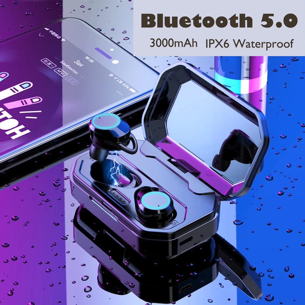 Bluetooth 5,0 гарнитура TWS беспроводные наушники Близнецы наушники 5D стерео наушники для мобильного телефона видео игра Спорт