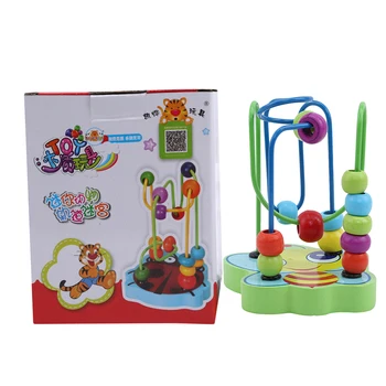 

Cartoon Small Bee Wooden Educational Toy Bee Round Bead Toy Animal Small Round Bead Mini Animal Track Creative Children'S Toys