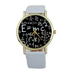 Часы Для женщин часы Роскошные математические символы Искусственная кожа аналоговые кварцевые часы очаровательные элегантные красивые