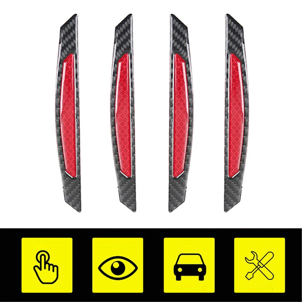 

Anti-collision Car Side Door Edge 4x Carbon Fiber Reflective Anti-scratch and Collision Warning Protection Pasting Door Sticker