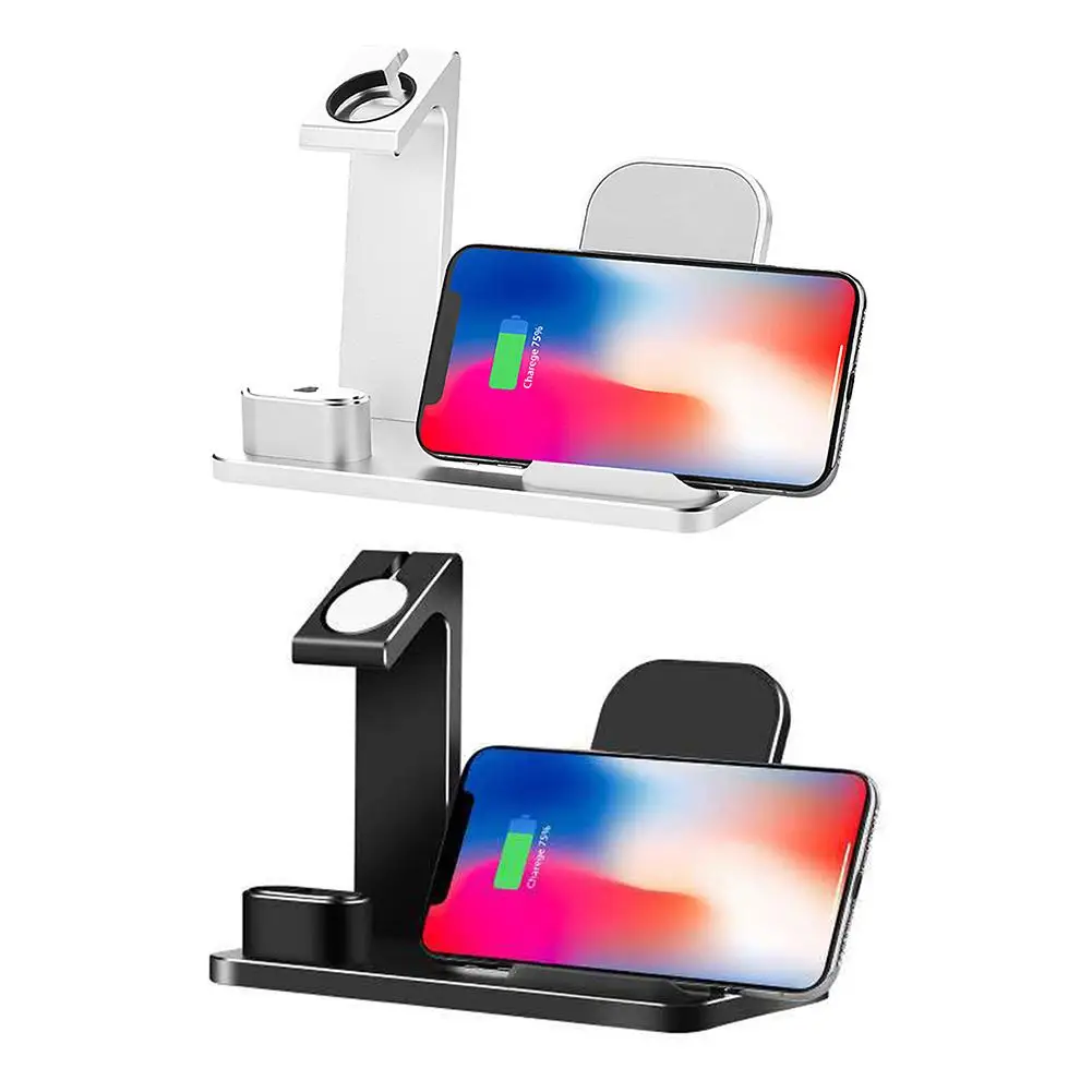 

3-in-1 Aluminum Alloy Charging Stand For IPhone Mobile Phone IWatch Watch AirPods Wireless Charging Charger Type-C USB Cable