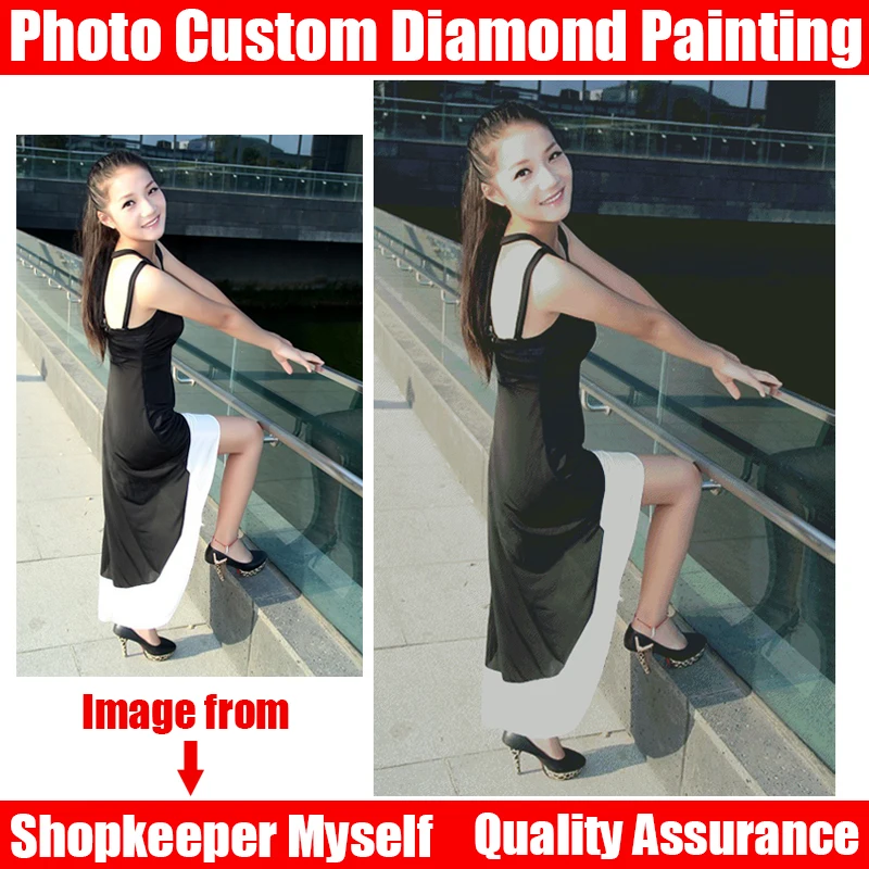 

HOMFUN DIY Diamond Painting! Private custom Photo Custom Make Your Own Diamond Painting Full Drill Diamond Rhinestone Embroidery