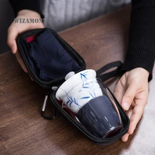 WIZAMONY дорожная сумка китайский чайный набор кунг-фу gaiwan Чайник чашки ярмарка кружка Чайные Наборы белая керамика fot подарок пуэр посуда для напитков