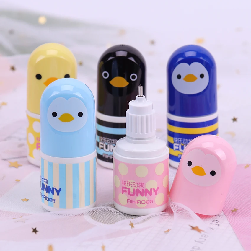 

1PC Kawaii Plastic Correction Fluid Corrector Tape Creative Correction Tape Office School Supplies Cute Stationery Novelty Chick