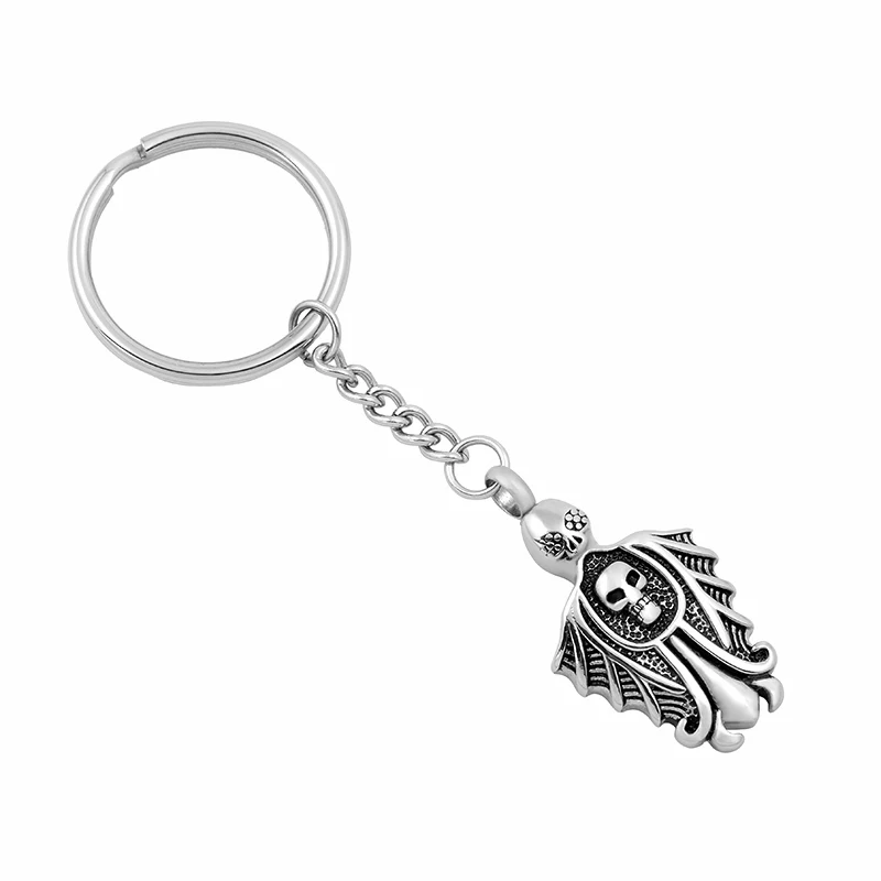 IJK2026 Steel gold pink and black keyring jewelry for ashes cool men accessories cremation keychain keepsake with link chain |