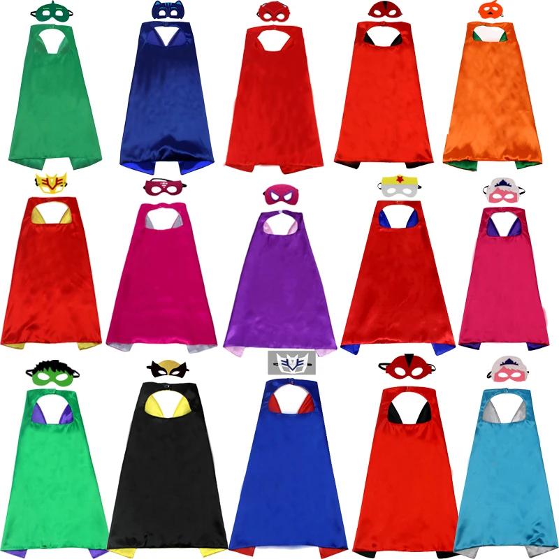 

Kids Superhero and Supergirls Costumes Boys and Girls Capes with Masks Party Favor Dress Up Cosplay