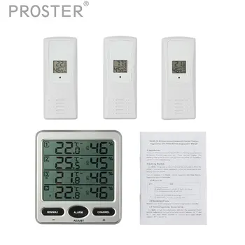 Digital Thermometer Hygrometer Weather Station With 3 sensors 8 Channel Temperature Large LCD Display Max Min Value Alarm Meter Digital Thermometer Hygrometer Weather Station With 3 sensors 8 Channel Temperature Large LCD Display Max Min Value Alarm Meter