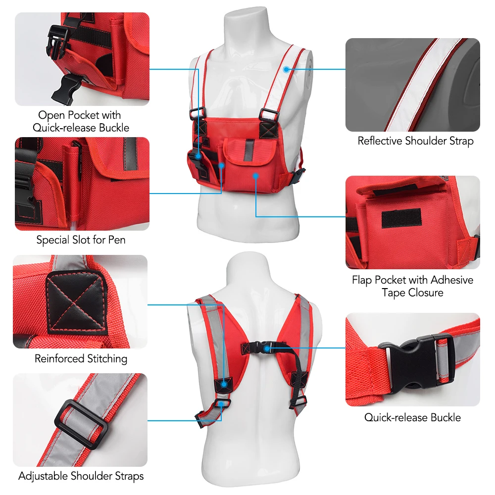 Outdoor Military Tactical Vest Radio Harness Chest Rig Multi-Purpose Hunting Camping bag Front Pack Pouch Holster Rig Carry