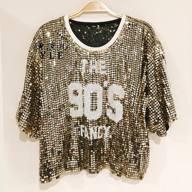 Новинка, 90 s, с блестками, для выступлений, униформа болельщиц, для танцев, для выступлений, платье с круглым вырезом, короткий рукав для женщин