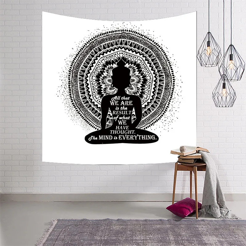 

The Mind Is Everything Wall Hanging Tapestry Indian Decor Meditation Buddha Tapestries Blanket For Beach Mat