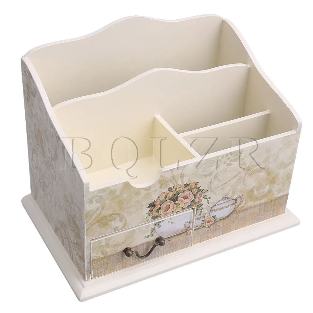 

BQLZR 22.3x14.2x17.3cm Multicolor Wooden Desk Storage Box Cases Bedroom Bathroom Home Storage Organizing