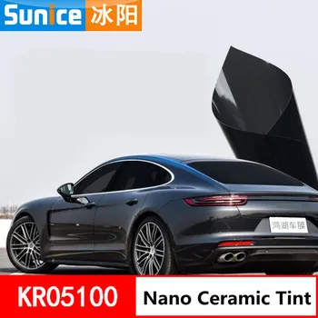 

SUNICE VLT5% Black Car Sunshade Vinyl Film 4mil Thickness Car Windshield Window Tint Film Solar Tint Film 50cmx600cm/20"x236"