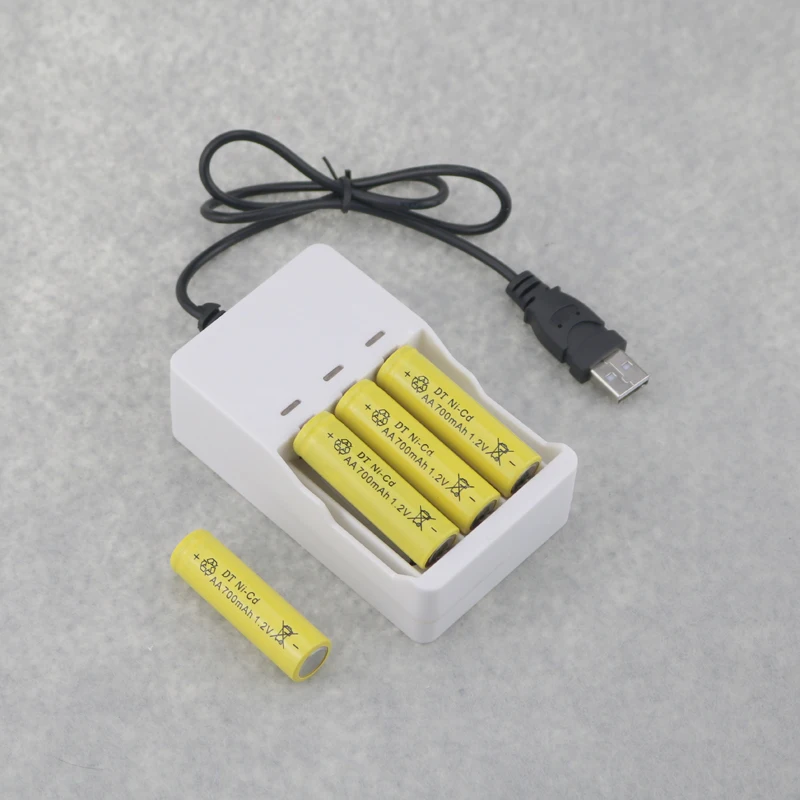 Аккумуляторные батарейки AA 4 шт. 700 мА · ч 1 2 В 5 в пост. Тока USB зарядное устройство