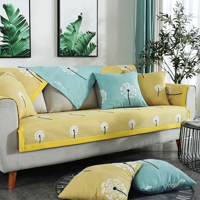 Stripes Pattern Sofa Slipcover Chenille Sofa Cover For Living Room Sectional Corner L-shape Couch Sofa Cover Slip-resistant