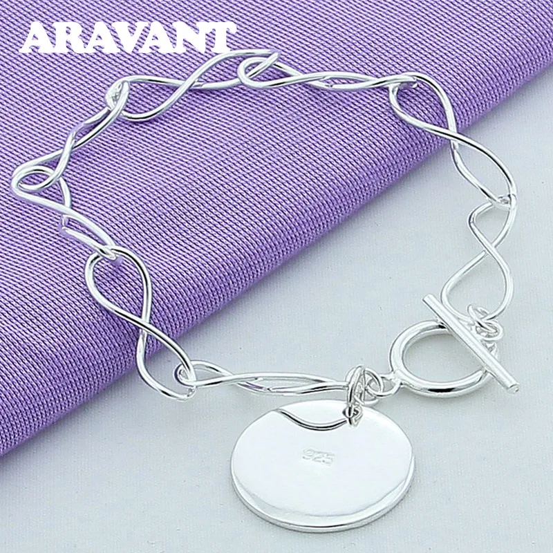 

Luxury Brand 925 Silver Bracelet Round Bracelet For Women Fashion Jewelry